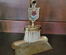 Antique brass crumb tray & brush