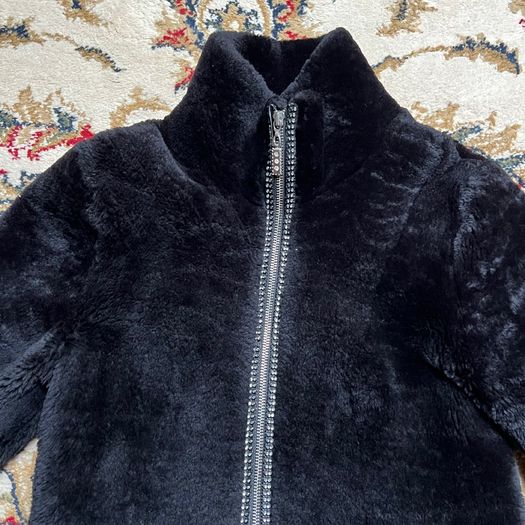 Coat fur coat Italian designer jacket with studs