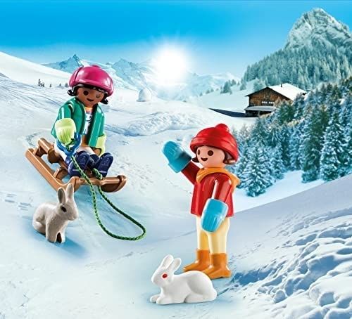 4 Sets | Age 4+ - Playmobil Collectible Figures | Children with Sledge, Sunbather, Young Lucky And Mum Milagro, Flower Children and Photographer