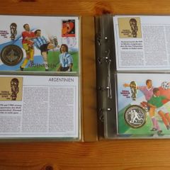 USA 94 World Cup Album Rare includes Silver & Mule error (2 albums containing total 23 coin covers)