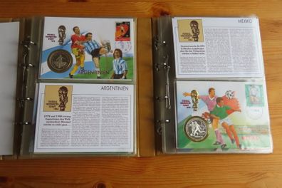 USA 94 World Cup Album Rare includes Silver & Mule error (2 albums containing total 23 coin covers)