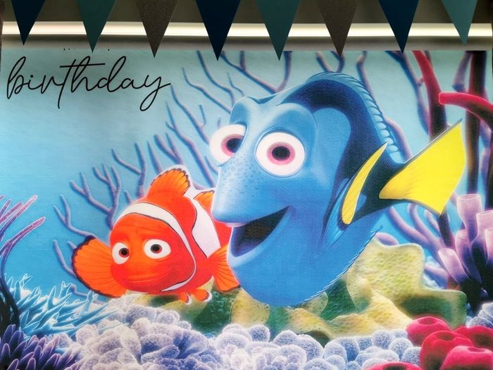 Birthday Nemo and Dory backdrop