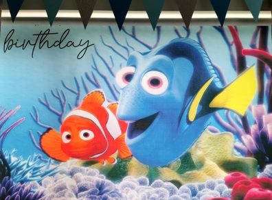 Birthday Nemo and Dory backdrop