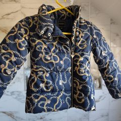 Girls designer Guess puffer jacket ski coat chains 7