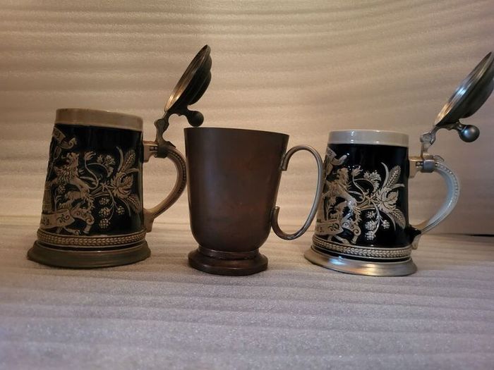Vintage matching pair of Gerz German Beer steins