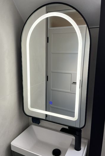 Bathroom Arched Mirror Medicine Cabinet with LED Light