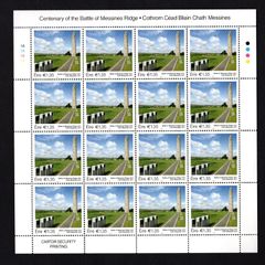 2017 Ireland The 100th Anniversary of the Battle of Messines Ridge Commemorative Stamp Sheetlet Plate 1A1A1A1A Mint Never Hinged (MNH)