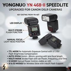 Yongnuo YN-468 II Flash Speedlite for Canon EOS TTL Camera Flash