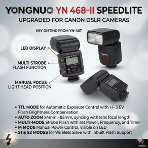 Yongnuo YN-468 II Flash Speedlite for Canon EOS TTL Camera Flash