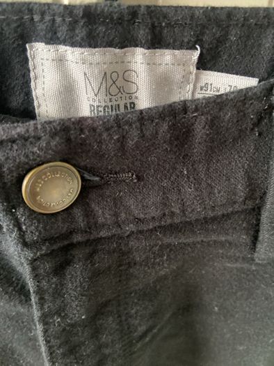 M&S Collection Men's Black Regular fit Chinos 36R