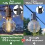 FREE EXPRESS SHIPPING Outdoor String Lights Mains Powered, 50Ft Waterproof IP65 Garden String Lights, 25+2 G40 Globe Bulbs Image 2
