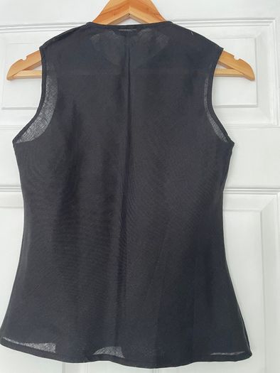 Black Linen St Michael - Marks and Spencer Sleeveless Top - Size 8- New with Tags