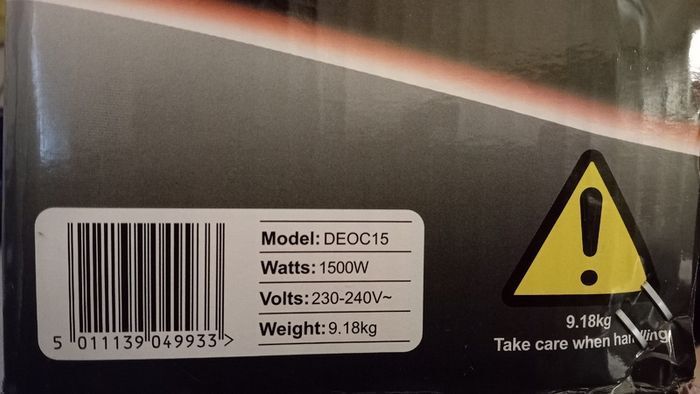 Dimplex 1.5 kw heat output DEOC15