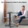 65x45 cm Mobile Standing Desk with 4 Rolling Castors Height Adjustable on Wheels Portable Stand Up Over-Bed Table for Living Room Bedroom Medical Use Ergonomic Space Saving Image 7