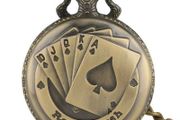 Vintage Style Royal Flush Poker Pocket Watch