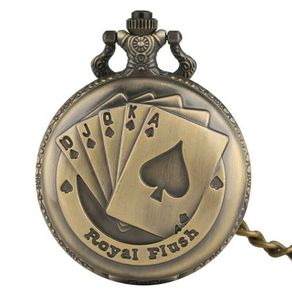 Vintage Style Royal Flush Poker Pocket Watch