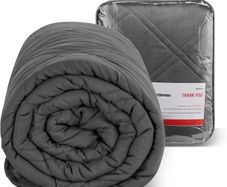 Winthome Weighted Blanket Adult 6kg Grey 150x200cm Glass Beads - Brand New