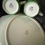 Vintage Royal Albert Regal Series bone china teacups in green with gold floral filigree Image 3