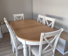 Extendable Solid Beech Dining Table & 6 Chairs