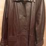 Vintage Burgundy Genuine Leather Coat - Size 46 Image 2