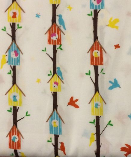 Cotton Bird House Fabric