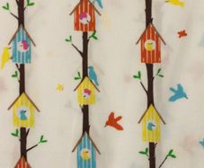 Cotton Bird House Fabric