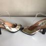 KMB Vienna Ladies Silver irredesant leather peep toe sling back sandals Eu 39 Uk 6 Image 4