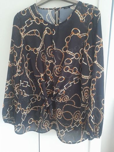 ladies print tie front blouse