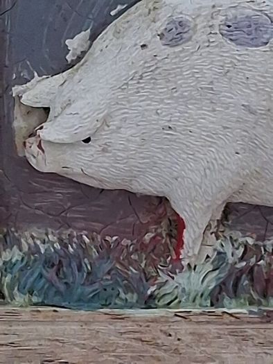 Hand Painted Ceramic Pig Plaque