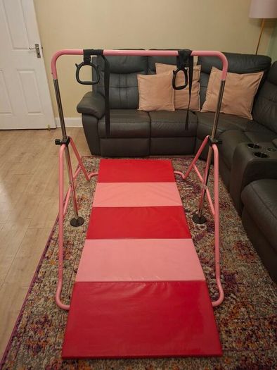 Gym bar and mat