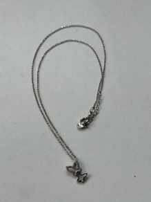 Sterling Silver Necklace with Double Butterfly Pendant
