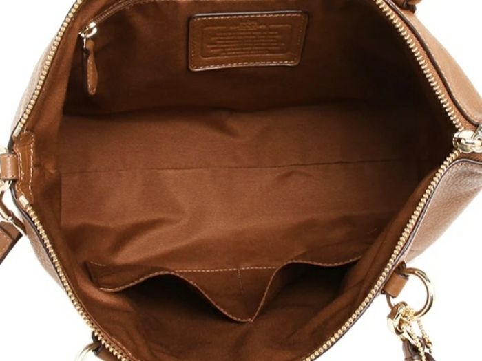 Coach Kelsie Satchel  in Pebble Leather Crossbody Bag Medium Size, colour caramel, cards, dust bag included.