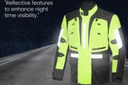 SALE! | MZB Thunder Mens All Season Motorcycle Touring Waterproof Textile Jacket - Black/Neon