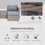 5 Pcs Rattan Garden Furniture Set w/ Tall Glass-Top Table Aluminium Frame Plastic Wicker Thick Soft Cushions Comfortable Outdoor Balcony Home Sofa - Brown Image 6