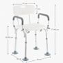 Shower Chairs for Elderly, Wide Frame Shower Stool with Anti-Skid Rubber Feet, Shower Seat with Adjustable Back and Armrest for Mobility, Maximum Load 120kg (FREE POSTAGE) Image 2