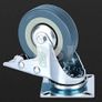Heavy Duty Braked 50mm Swivel Castor Wheels Trolley Caster Wheels Set of 4 Rubbered Castors for Furniture Upto 200KG + Free Fitting Image 4