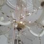 Vintage Glass Chandelier and 2 Matching Wall Lights Image 4