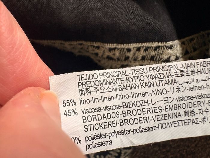 Zara embroidery linen maxi dress XS