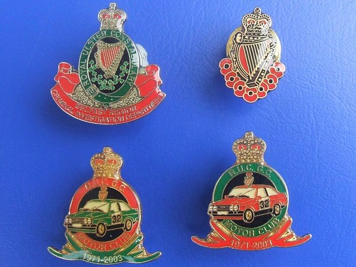 ROYAL ULSTER CONSTABULARY (RUC Northern Ireland) - four RUC fund-raising charitable badges (1990s/early 2000s)