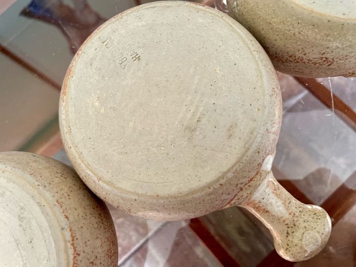 Rare Youghal Irish Studio Pottery Soup Bowls with Handles Japandi