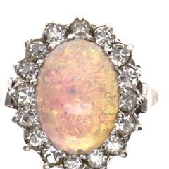 Large 9k gold with silver Opal ring