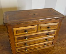 A fabulous Victorian miniature inlaid apprentice piece.
