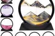 Flowing Sand Painting, Moving Sand Art Picture Round Glass 3D Deep Sea Sandscape in Motion Display Flowing Sand Frame, Relaxing Desktop Home Office Work Decor (FREE POSTAGE)