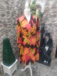 Vintage 70s Autumn Winter shirt Dress