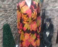 Vintage 70s Autumn Winter shirt Dress