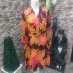 Vintage 70s Autumn Winter shirt Dress