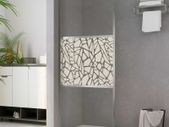 Walk-in Shower Wall ESG Glass with Stone Design 80x195 cm