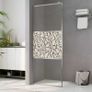 Walk-in Shower Wall ESG Glass with Stone Design 140x195 cm Image 6
