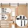 12 F sliding door fitting 366cm length sliding door system made of carbon steel sliding doors complete set 150kg load capacity Image 4