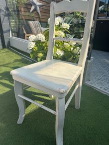Shabby Chic off white solid wood chair